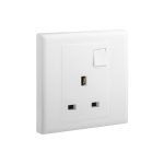 ليجراند - مقبس إلوي، بريطاني، مفرد، ثنائي القطب، Switched، 13A، 250V، أبيض