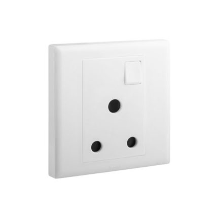ليجراند - مقبس إلوي، بريطاني، مفرد، أحادي القطب، Switched، 15A، 250V، أبيض