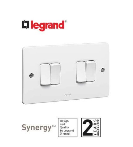 ليجراند - مفتاح رباعي سينرجي - 10 أمبير - خطين - 250 أمبير - أبيض
