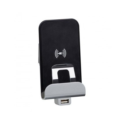 ليجراند - شاحن لاسلكي + USB Type A Mosaic، أبيض مع لوحة تشطيب معدني