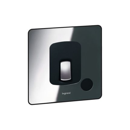 ليجراند - مفتاح مزدوج القطب Synergy Sleek، 20A، 250V، مع مؤشر طاقة LED أزرق + مخرج سلك، Polished Stainless Steel