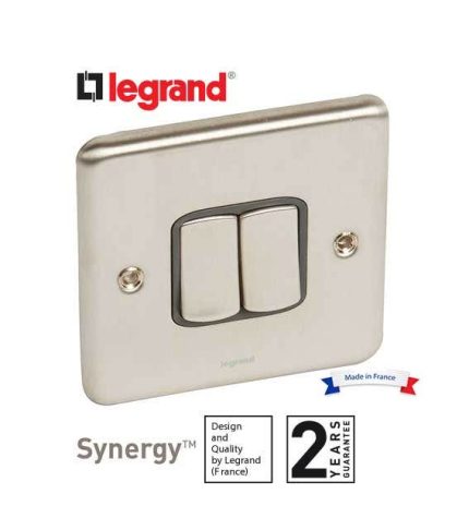 ليجراند - مفتاح مجوز سينرجي - 10 أمبير - خطين - 250 فولت - Authentic - ستانليس ستيل