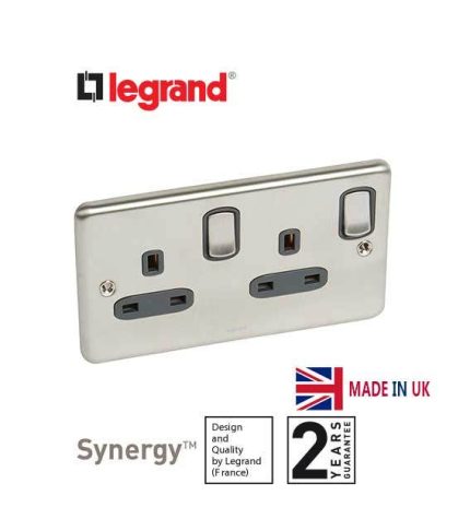 ليجراند - فيش مجوز سينرجي مع مفتاح - 13 أمبير - 250 فولت - Authentic - ستانليس ستيل