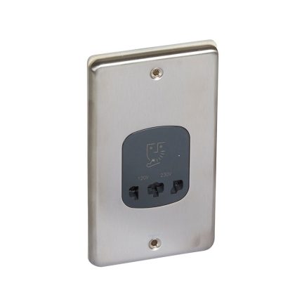 ليجراند - مخرج مقبس حلاقة Synergy Authentic، 240-115V، Brushed Stainless Steel