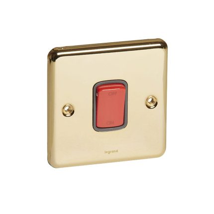 ليجراند - مفتاح مزدوج القطب Synergy Authentic، مفرد، 45A، 250V~، Glossy Gold