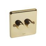 ليجراند - DIMMER دوار Synergy Authentic، Push On/Off، مجوز، خط 2، 400W، Glossy Gold