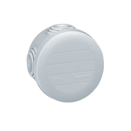 ليجراند - علبة التوصيل Plexo، 4 فتحة، IP55 IK07، دائري Ø60mm، ارتفاع 40mm، Grey