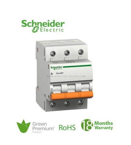 شنايدر - قاطع فرعي 3 خط - 40 أمبير - Domae, 3P, 40A, C Curve, 6000A