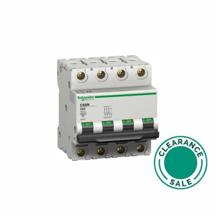 تصفية شنايدر -  قاطع فرعي، C60N، 10A، 4P، منحنى C (جديد: A9F44410)