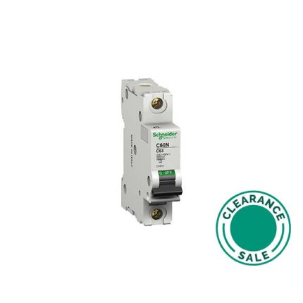 تصفية شنايدر -  قاطع فرعي، C60N، 63A، 1P، 1T، 127/415V (جديد: A9F44143)