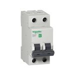 شنايدر - قاطع فرعي 2 خط - 50 أمبير - C Curve, 6000A, 230 V - Easy9