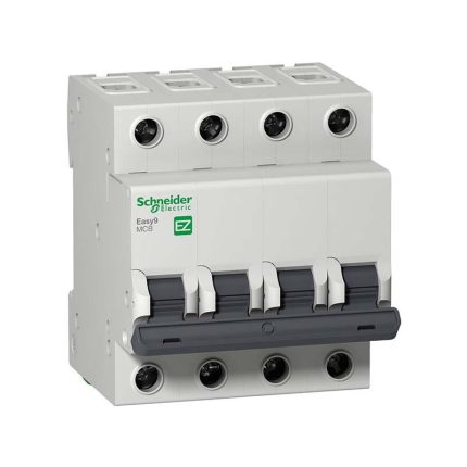 شنايدر - قاطع فرعي 4 خط - 50 أمبير - C Curve, 6000A, 400 V - Easy9