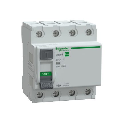 SCHNEIDER -RCCB, Easy9 Pro, 4P, 40A, AC Type, 30mA