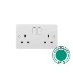 تصفية لوجيك - مقبس، 13A، 2 مجموعة، مفاتيح، مصبوب أبيض، MK LOGIC
