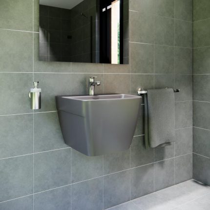 مغسلة معلقة موديل أ - رمادي مطفي