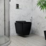 ⁦كرسي دورة مياه معلق  موديل أ - أسود مطفي⁩ - الصورة ⁦2⁩