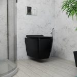 كرسي دورة مياه معلق  موديل أ - أسود مطفي