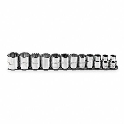 طقم حبات لقم, مقاس 1/4 بوصة إلى 1 بوصة, مقاس 3/8 بوصة, 12 نقطة