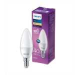 ⁦فيليبس - لمبة LED B35، غير قابلة للتعتيم، قاعدة E14، 2700 كلفن، 4-40 واط، ، أبيض دافئ⁩ - الصورة ⁦3⁩