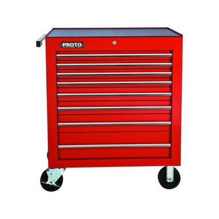 بروتو - خزانة رول مقاس 34 بوصة - 8 أدراج - أحمر