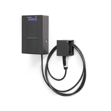 سكامي - كابل حائط + مقبس نوع 2، 3P + N + E، 32A، 400V، 22kW، IP55، IK10، نوع 2، 5م، OCPP 1.6 JSON + تخصيص الرسومات