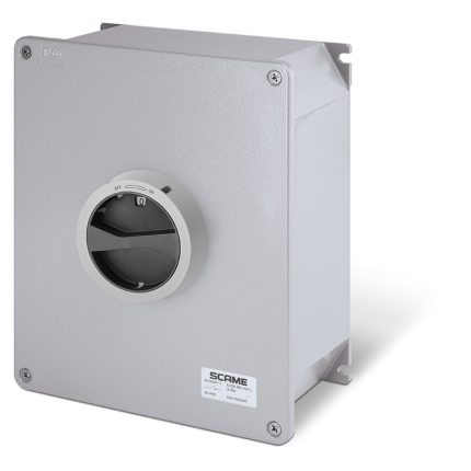 سكامي - مفتاح فصل - 125 أمبير - 3P - IP65 - مقاس 264x315x122 مم - Die Cast Aluminium - أسود/رمادي