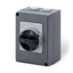 سكامي - مفتاح فصل، 20A، 1P+SN، IP66، 105x150x82mm، Y1، IK10، عام، رمادي/أسود، SN (محايد صلب)