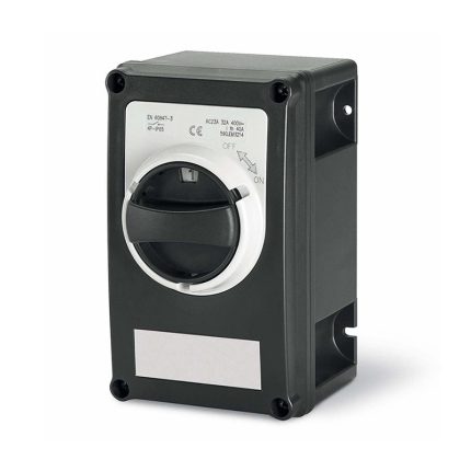 سكامي - مفتاح فصل، 32A، 2P، IP66، 226x306x115mm، Y1، IK10، عام، رمادي/أسود، GW 960°C