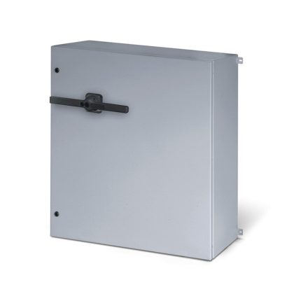 سكامي - مفتاح فصل مغلق (AC22A/AC23A)، 250A، 3P + N، IP65، 300x500x200mm، K2 IK10، عام رمادي/أسود، مع قضيب تجميع