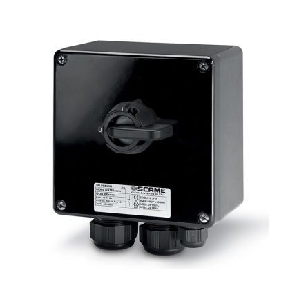 سكامي - مفتاح فصل، 40A، 2P، IP66، 250x255x120mm، II 2GD، GRP، عام، رمادي