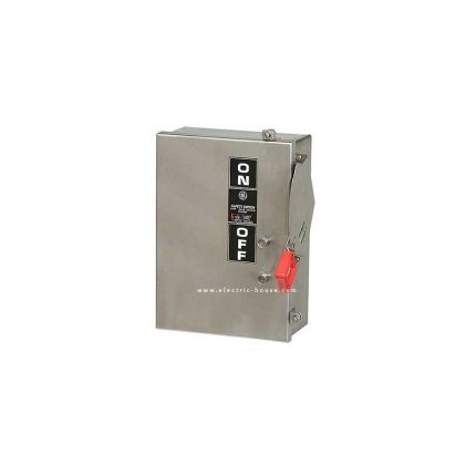 جنرال إليكتريك - مفتاح سلامة 60 أمبير 2 خط 240 فولت بدون - مجهز للفيوز - خارجي ستانلس ستيل