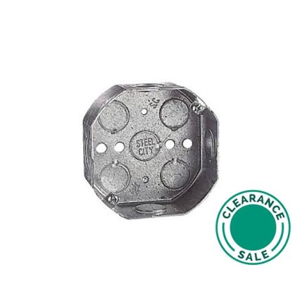 تصفية ستيل سيتي -صندوق، ثماني الأضلاع، 4 بوصة، 2-1/8 بوصة عميقة، 1/2 بوصة KO