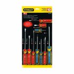 ستانلي - طقم مفكات برو 10 قطع مع شنطة PVC