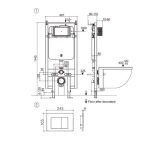 ⁦خزان سيفون مخفي للكراسي المعلقة مع غطاء طرد لوحي مزدوج⁩ - الصورة ⁦3⁩