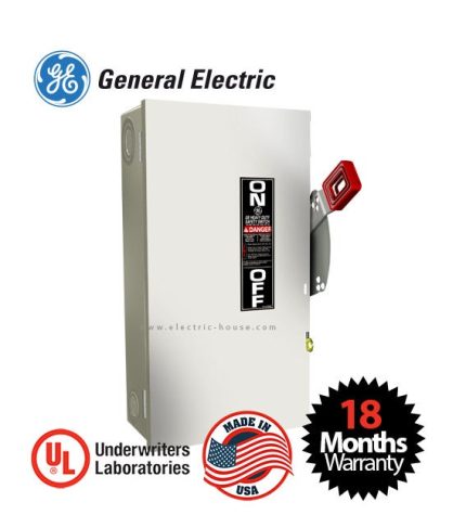 جنرال إليكتريك - مفتاح سلامة - بدون فيوز - 3 أقطاب 100 أمبير - 600 فولت - داخلي