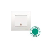 تصفية شنايدر - مفتاح قطب مزدوج، Vivace، 20 أمبير، 250 فولت، خط 1، عصابة واحدة، مع مؤشر نيون، أبيض