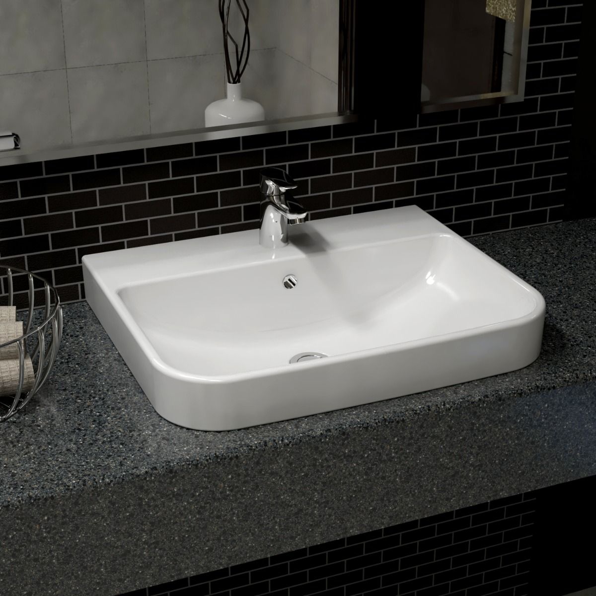 ⁦حوض مغسلة 60 سم - موديل ب راديوس⁩ - الصورة ⁦1⁩