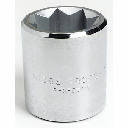 حبة سوكيت, حجم قاعدة التثبيت 1/2 بوصة, حجم حبة سوكيت 1/2 بوصة, 8 نقطة, فولاذ, الكروم