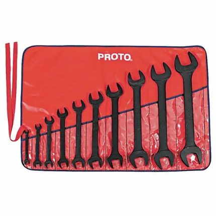 طقم مفاتيح ربط مفتوحة الجهتين، فولاذ، طبقة خارجية من الأكسيد الأسود، عدد 10 أدوات، أحجام الرأس 5/16 بوصة إلى 1 5/8 بوصة