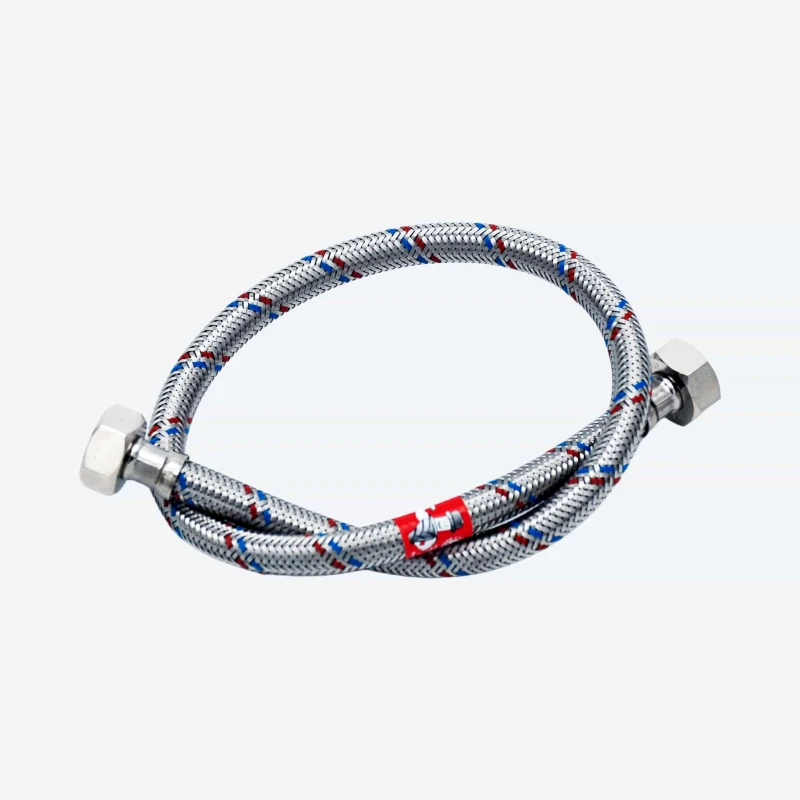 Flexible Stainless Steel Braided Water Supply Hose / Connector Pipe – 1.2 Meters (120 cm)لي توصيل سباكة مرن مضاد للصدأ مقاس 1.2 متر (هوز توصيل للمياه الساخنة والباردة)