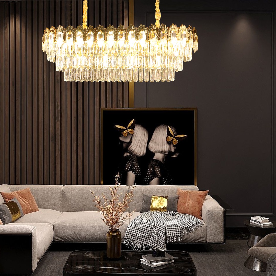 نجف مودرن غطاء لون ذهبي E14*11L قطر 80*35 سم