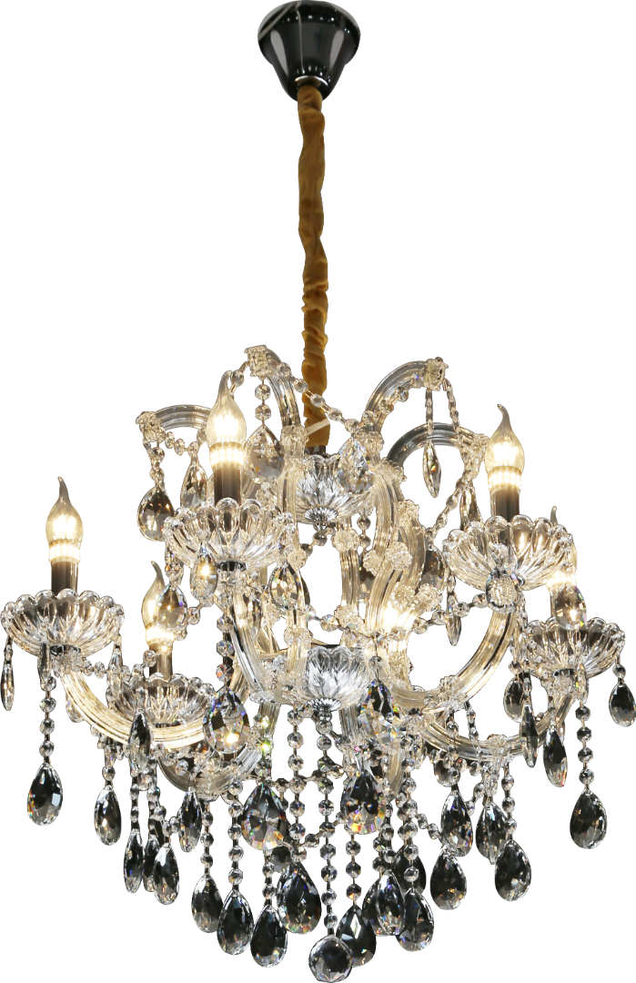 نجف شمعدان فضي الارتفاع 590 القطر630 E14*6L