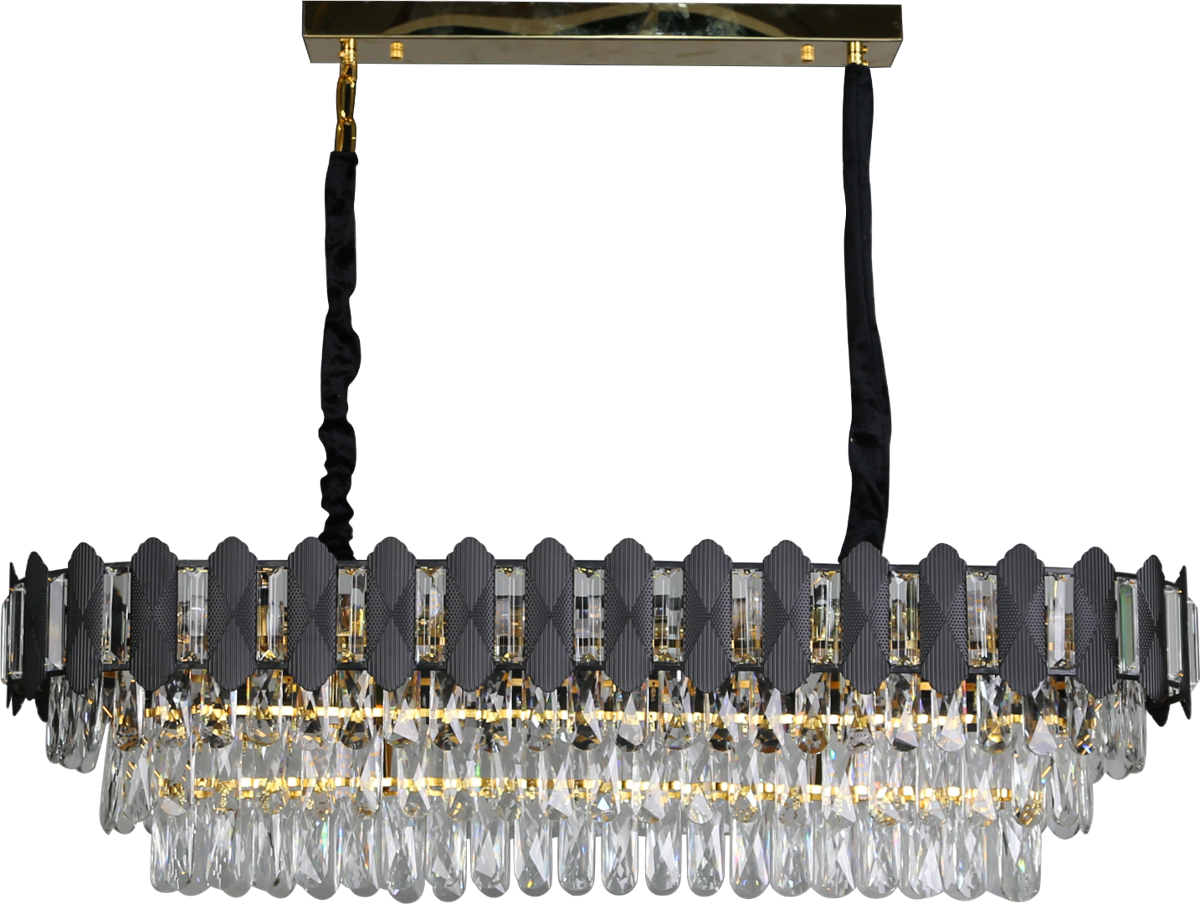 نجف مودرن قطر 1000*350 ملم اسود مع ذهبي E14*14L