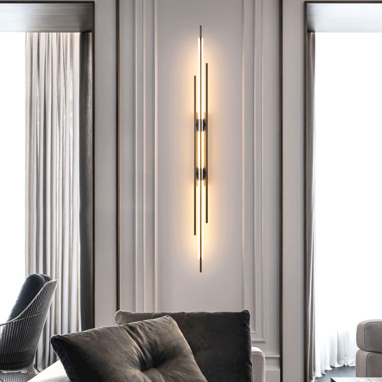 ابليك جداري مودرن اسود مع 3اضاءات 12 واط طول 80 سم