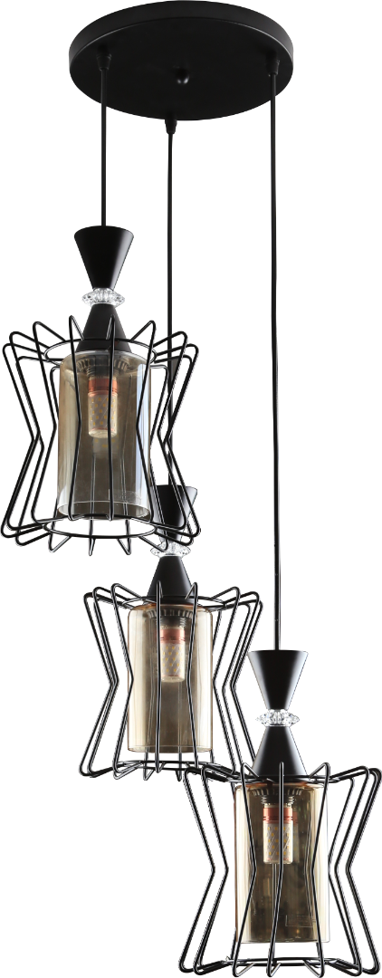 علاقي ثلاثي اسود E27*3L
