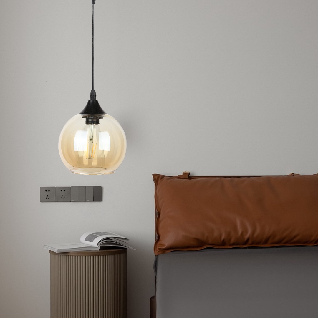 علاقي مودرن اسود مع ذهبي E27*1L