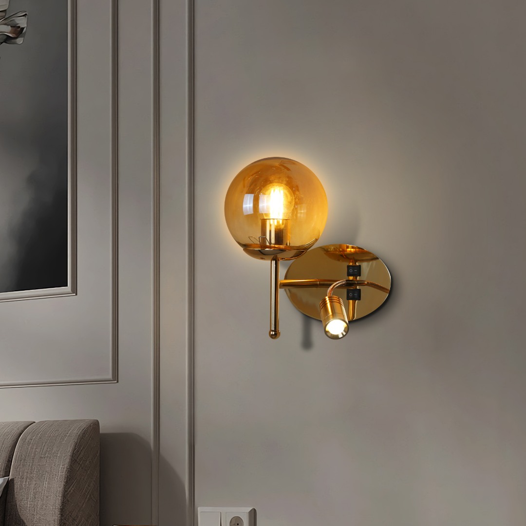 ابليك حائط جداري مودرن مفرد ذهبي E27*1L