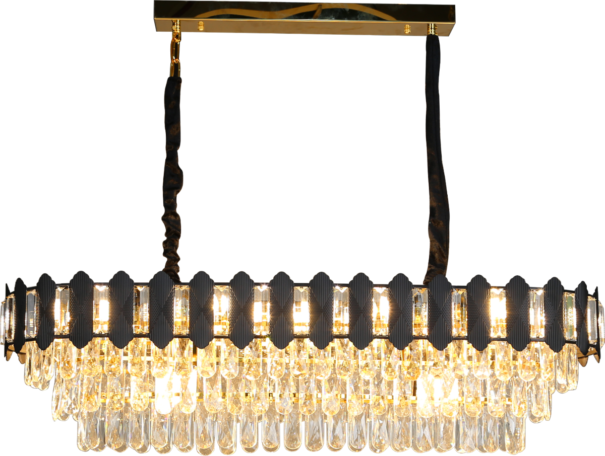 نجف مودرن قطر 1000*350 ملم اسود مع ذهبي E14*14L