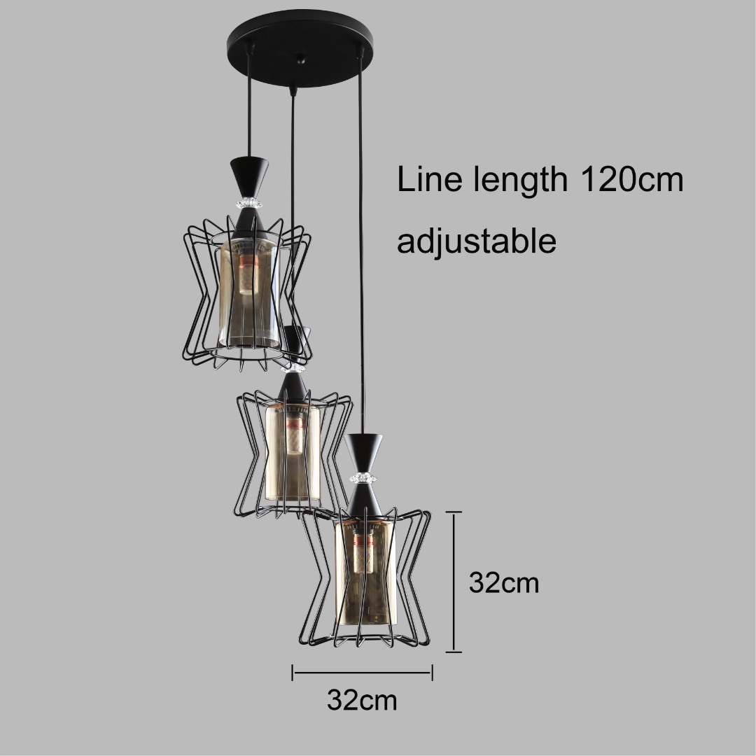 علاقي ثلاثي اسود E27*3L