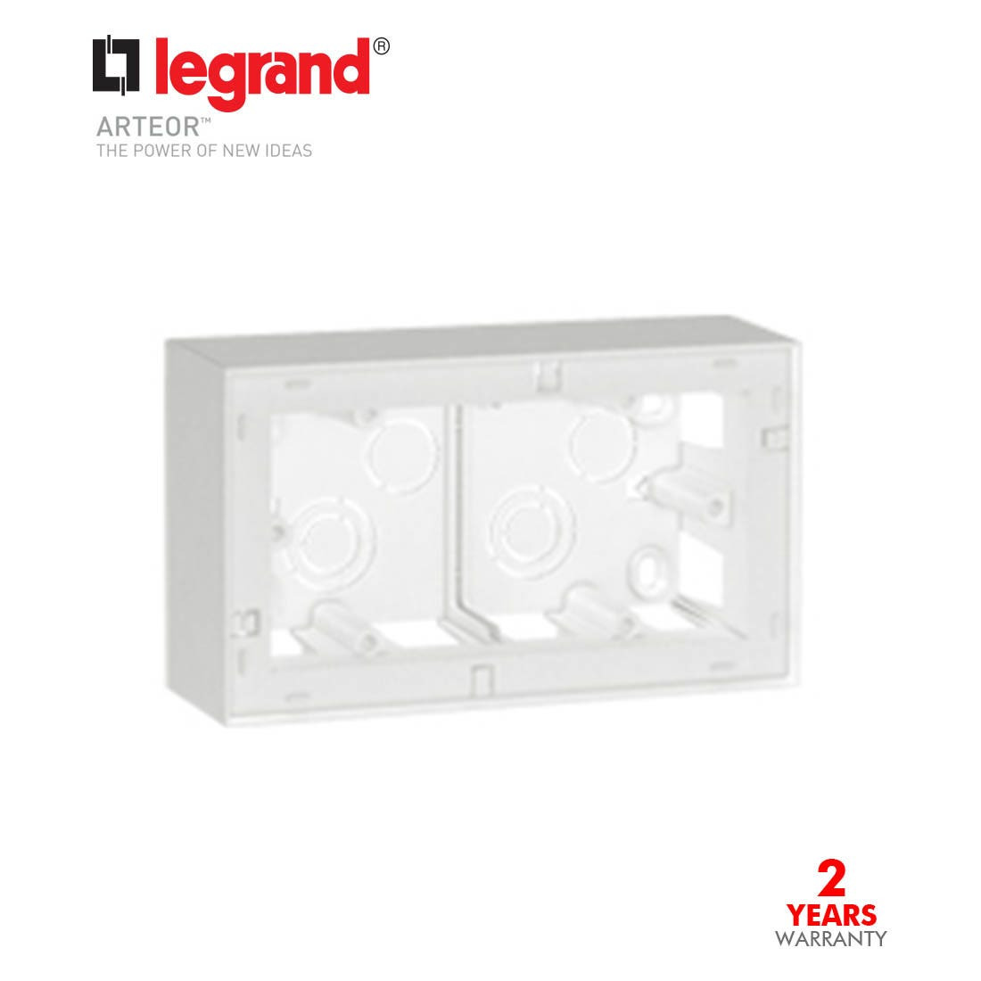 LEGRAND - Box PVC 2G 48mm Depth 4Mod, White Arteor